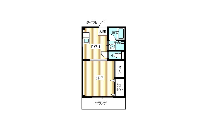 KSビル 202号 間取り図 1DK